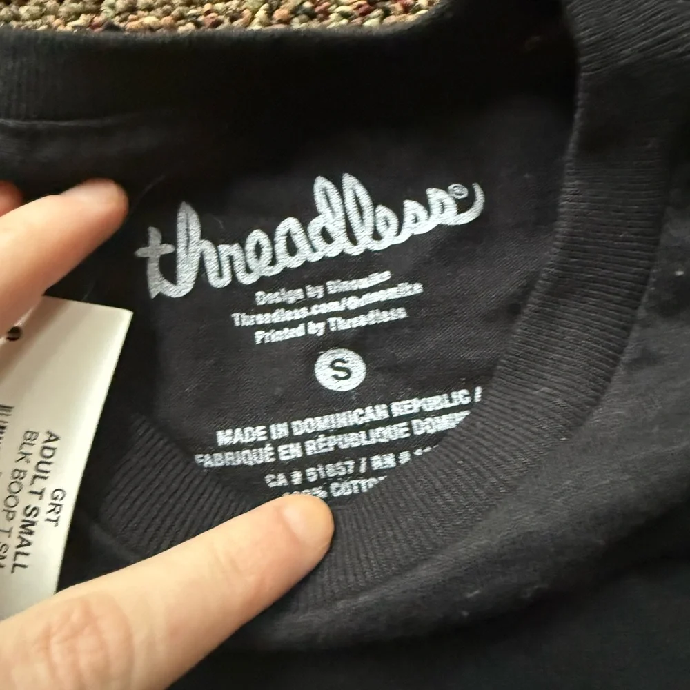 Threadless Black Cat and Skeleton Hand T-Shirt